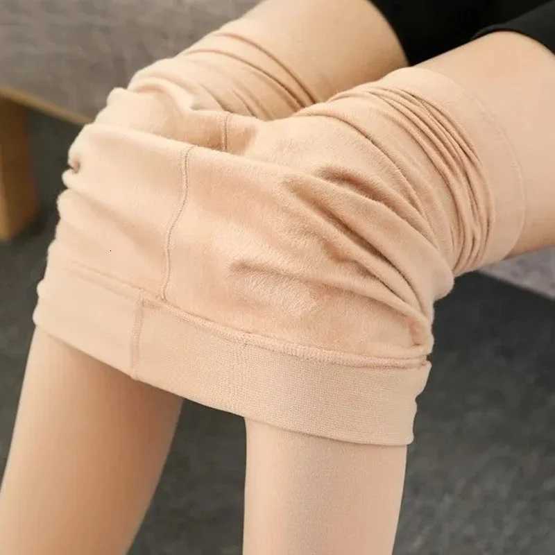 Winter Leggings Knitting Velvet Casual Legging High Elastic Ladys Warm Pants Skinny Pants for Women Polar PantyhoseT251023