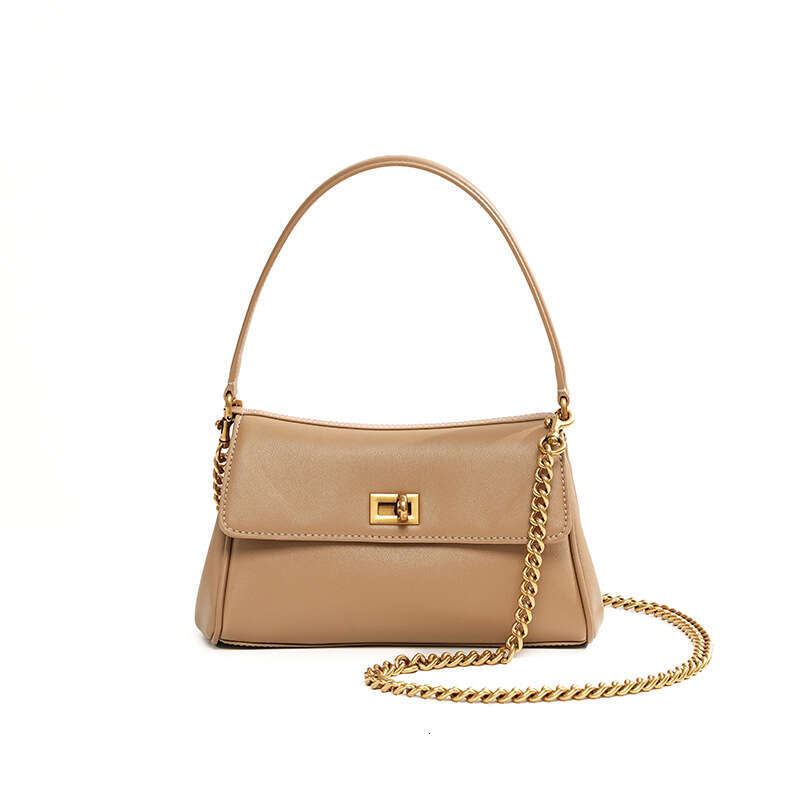 Luxury bag High Quality Cowhide Niche Design Single Shoulder Baguette Bag Premium French Rodeo Genuine Leather Chain Underarm