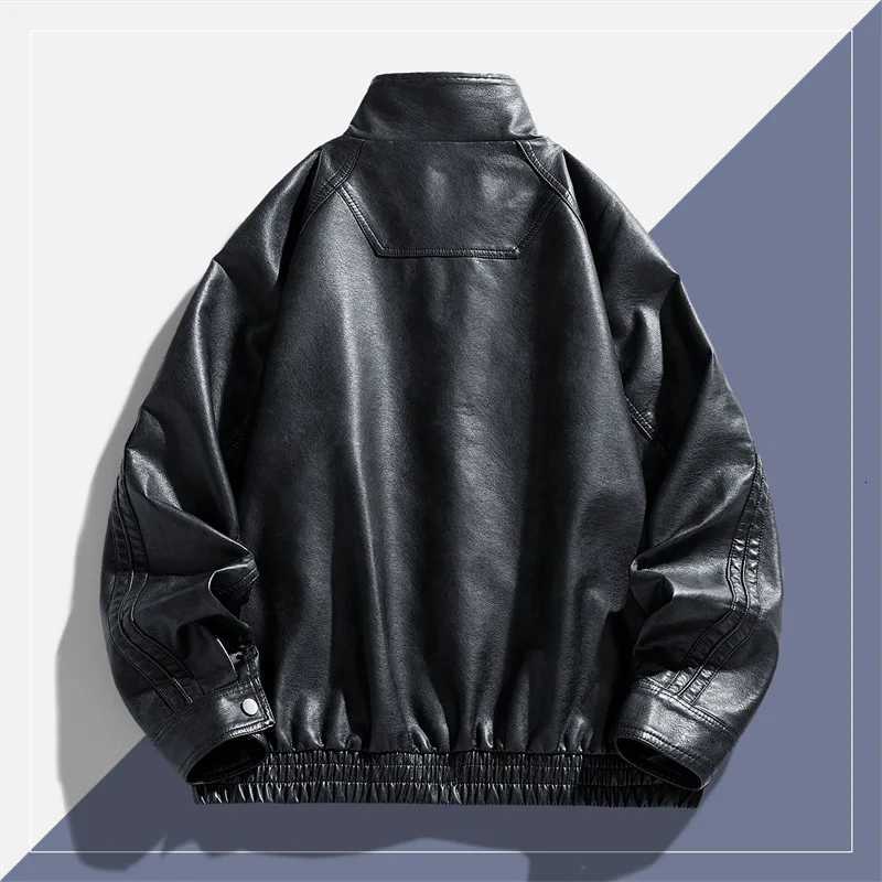 Versatile StandUp Collar Leather Jacket Retro Trendy Soft Crisp Durable Spring Autumn 2025 Collection Fashionable W251023