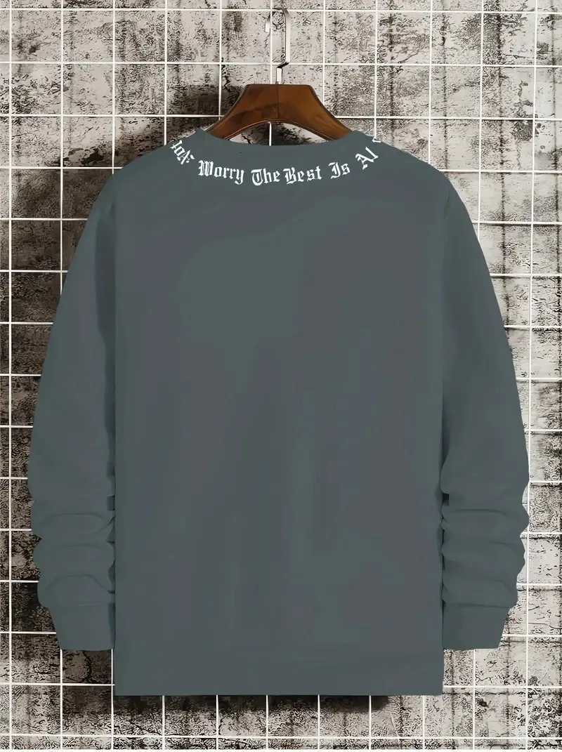 The new mens roundneck hoodie for Spring and Autumn 2025 features a casual and comfortable 3D letter print on the streetT251023