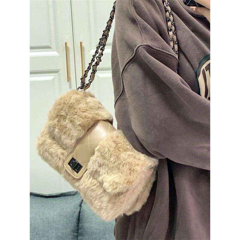 toteBag Shoulder bag ROSE NOIRE Single Shoulder Autumn Winter New Versatile Casual Niche Fluffy Crossbody Bag