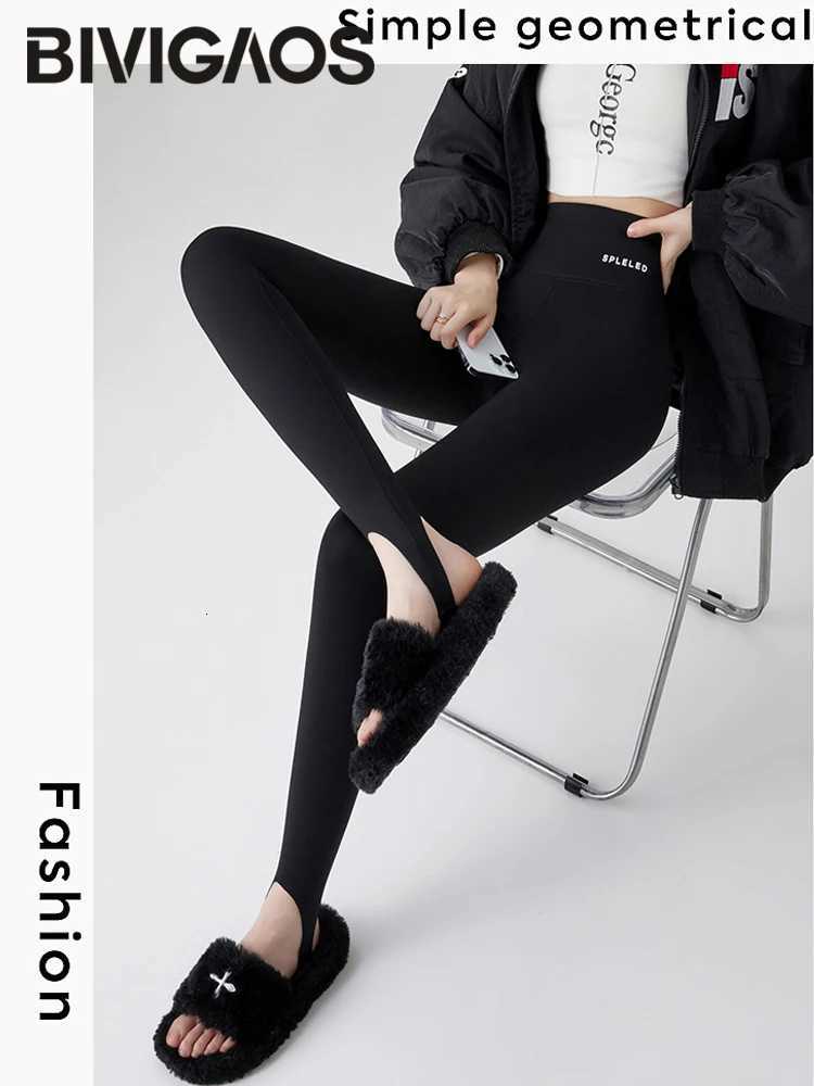 BIVIGAOS Autumn Winter New Rabbit Fleece Thicken Boots Leggings Women Slim Foot Pants Yoga Fitness Sports Warm Shark LeggingsT251023