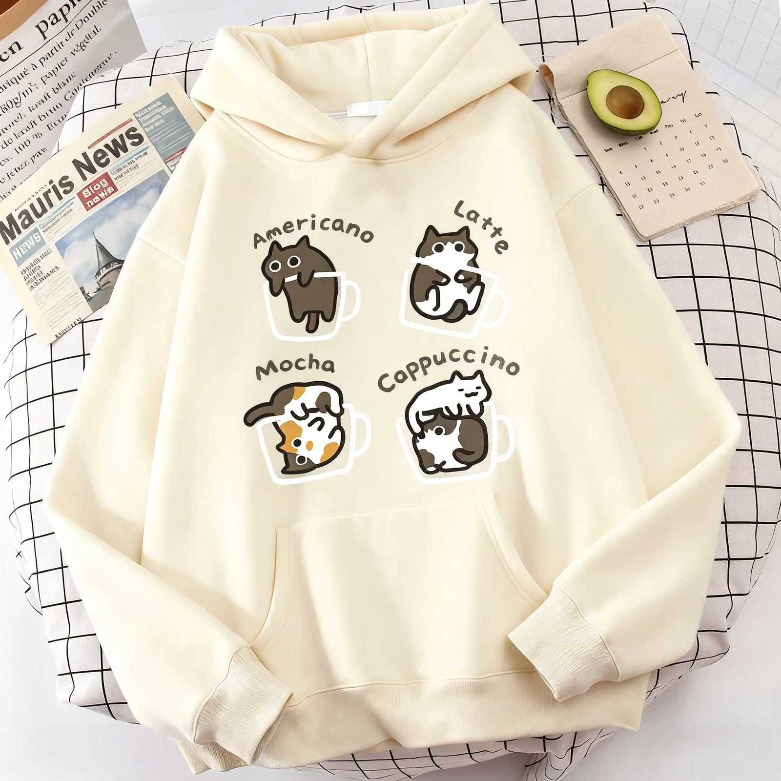 Five Little Cats Playing in The Cup Autumn Hoodies Mens Women Street Harajuku Sweatshirt Daily Hoody Fashion Winter ClothingT251023
