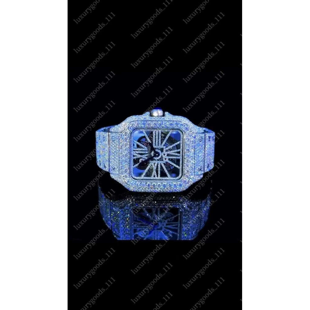 Super Clone VVS Moissanite Women Iced Out for Men Hip Hop Automatic Mechanical Pass test Dia Watch Free Fast delivery