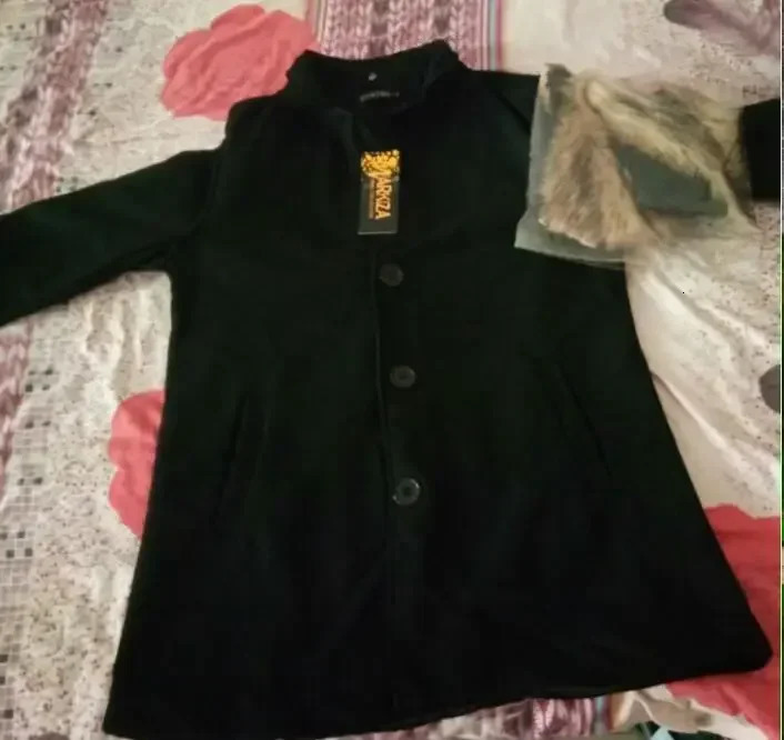 Overcoat Male Wool Blend Autumn Winter Coat Men With Artifical Fur Collar Coat Men Winter Trench Plus Size M5XL jacket 251016