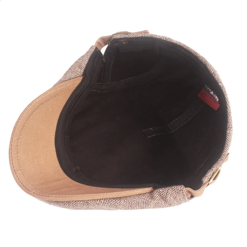 Winter Thicken Thermal ed Cap Mens Herringbone Simple Beret Male Warm Dad Flat sboy Hats Wholesale Leisure 251021