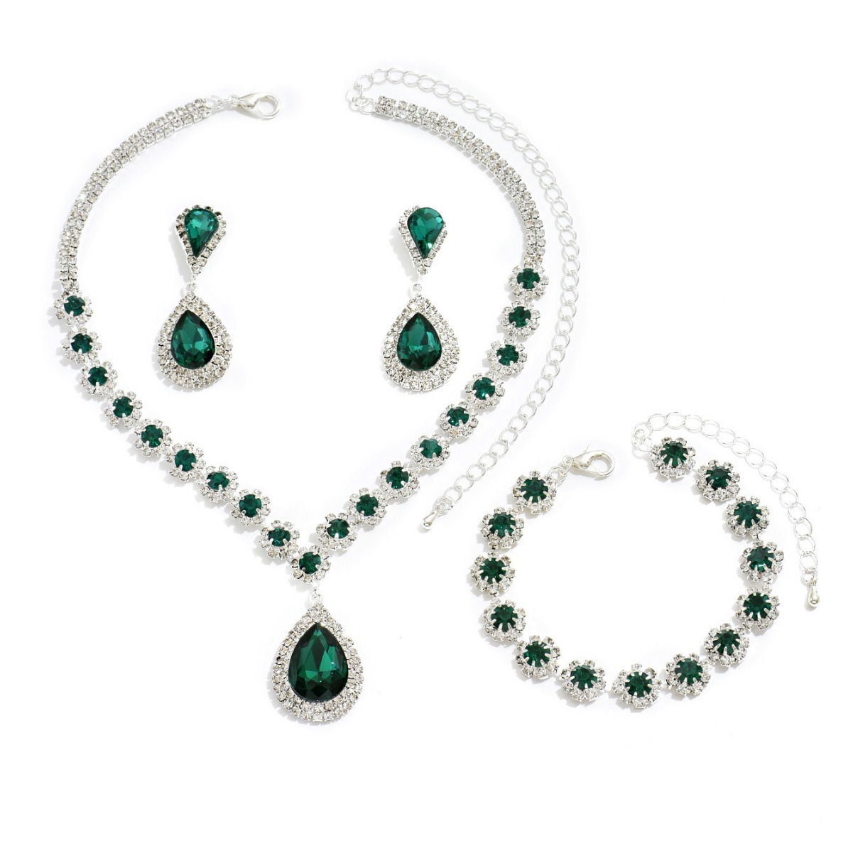 Designer Necklace For Women's Earrings Titanium Steel Colorless Necklace Bracelet Earrings One Set Collection Personality Simple Style Luxury Fas