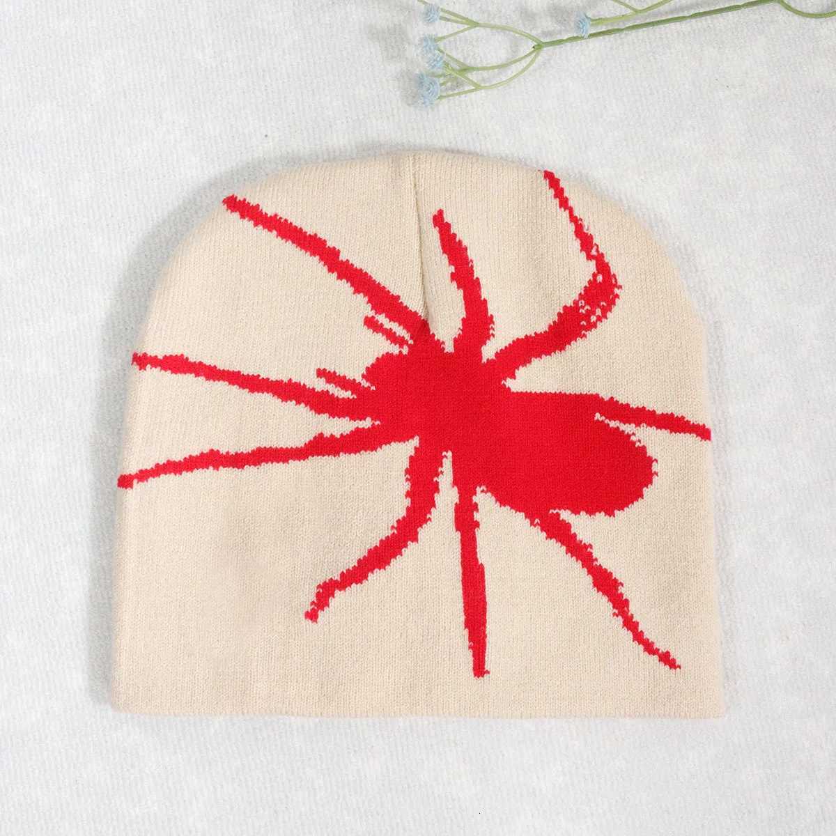 Fashion Knitting Spider Web Design Hat for Men Women Pullover Pile Cap Y2k Goth Warm Beanie Hats New Hiphop Street CapXJ251023