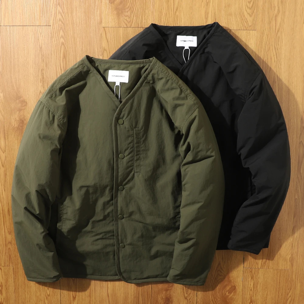 Retro ex Cotton Jaet with Button VNe Waterproof Workwear Layering k id Mens Faionable Coat 251017