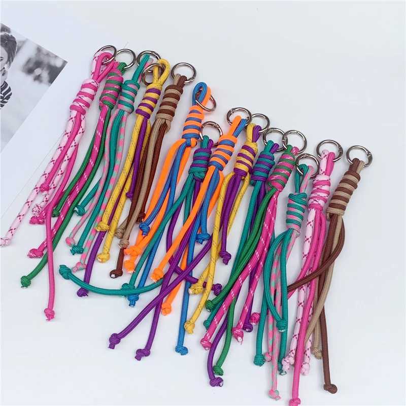 Korean Charm Nyion Handmade Rope Keychain Fashion Bag Pendant Jewelry DiY Sports Styie Couple Bracelet Colorful Pendant Gift Z251023