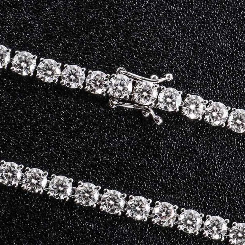 Bling Vvs Moissanite Sier Chain Charm Jewelry Sexy Iced Out Tennis Dia Necklace Men