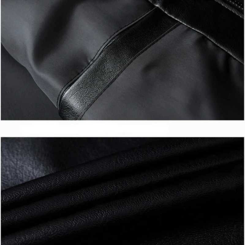 2024 Autumn New Black Moto Biker PU Leather Coats Men Stand Collar Leather Jackets Casual Fit Punk Style Jackets For Men 8XL W251023