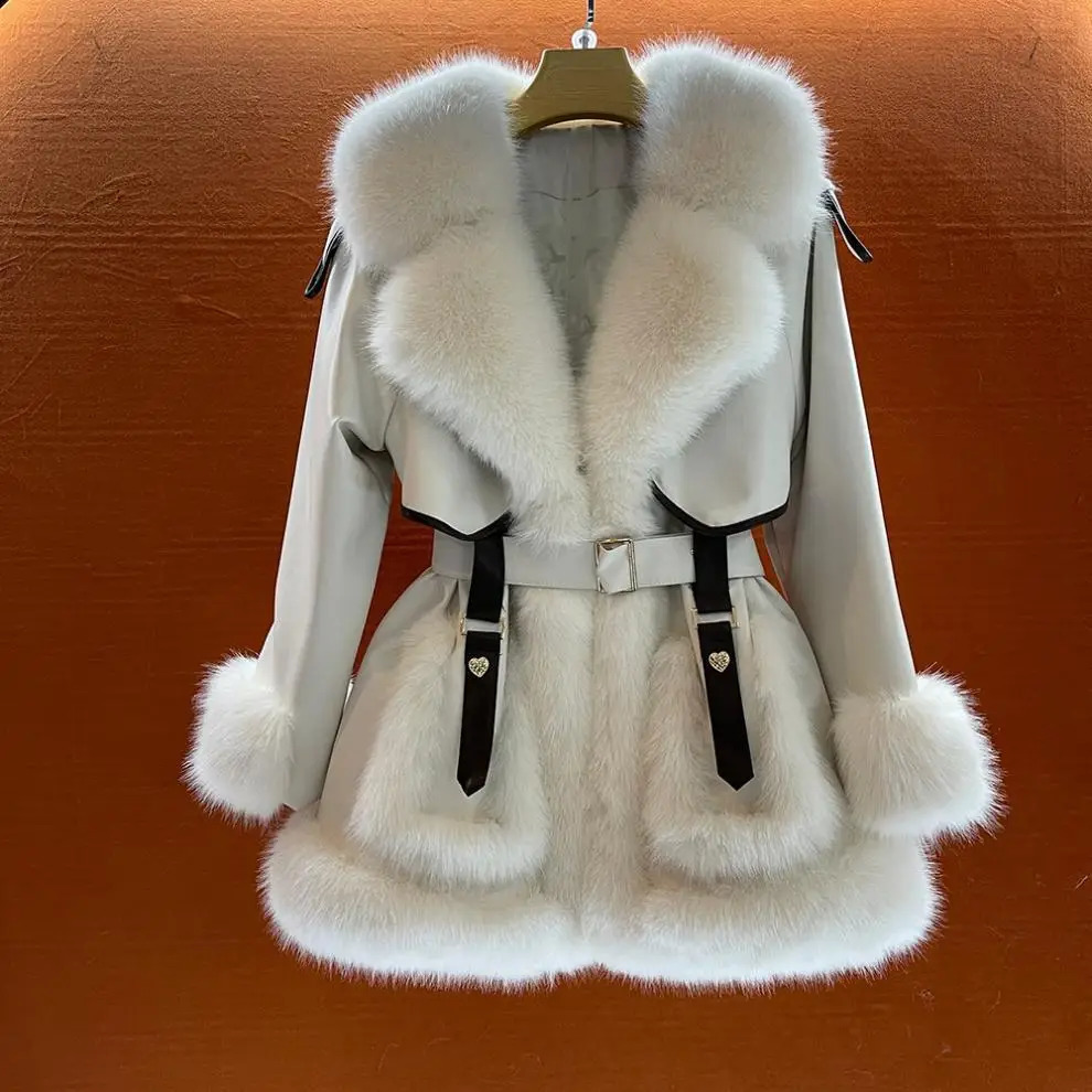 Ladies Winter Fox Fur Coat Medium Long Sleeve Fluffy Teddy Jacket Womens Warm Thicken Lined y Casual Outwear 251021