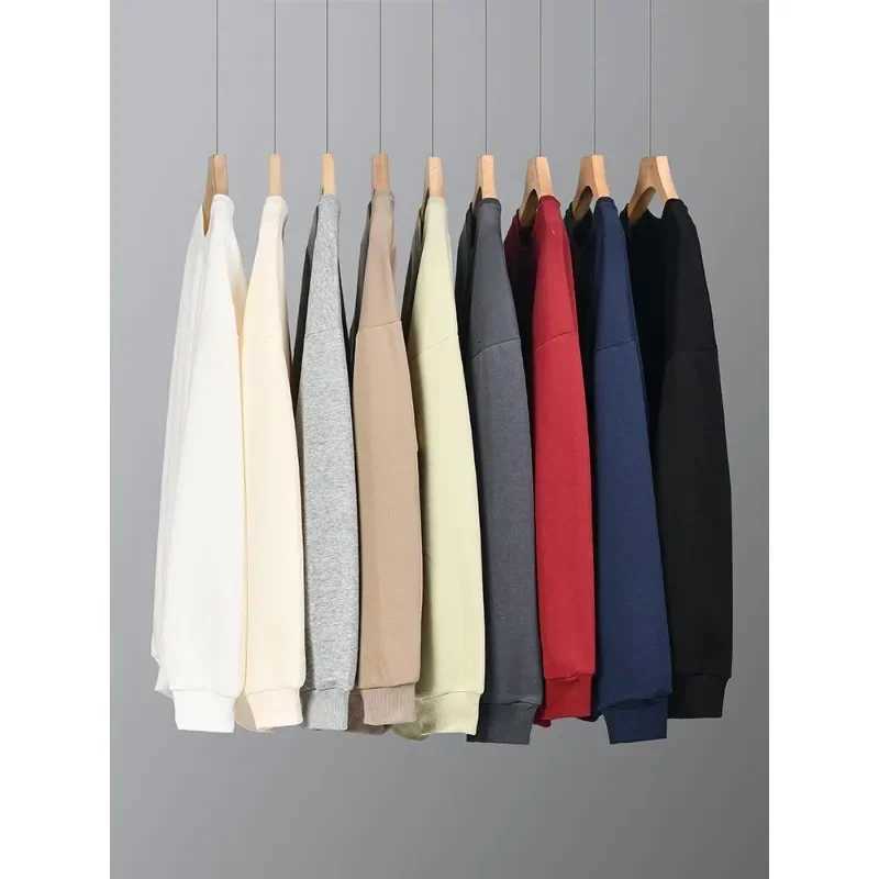 Loose Casual Sweatshirt Mens Solid Color Autumn and Winter Hotselling Simple and Comfortable Unisex Roundneck SweatshirtT251023