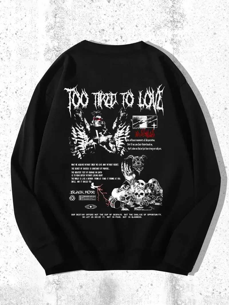 The new mens roundneck hoodie for Spring and Autumn 2025 features a casual and comfortable 3D pattern print on the streetT251023