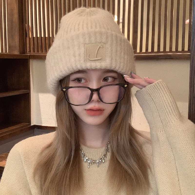 Coarse Knit Hat tter L Solid Color Skls for Wen Winter Warm Earmuffs Girls Ski Riding BonnetW251023