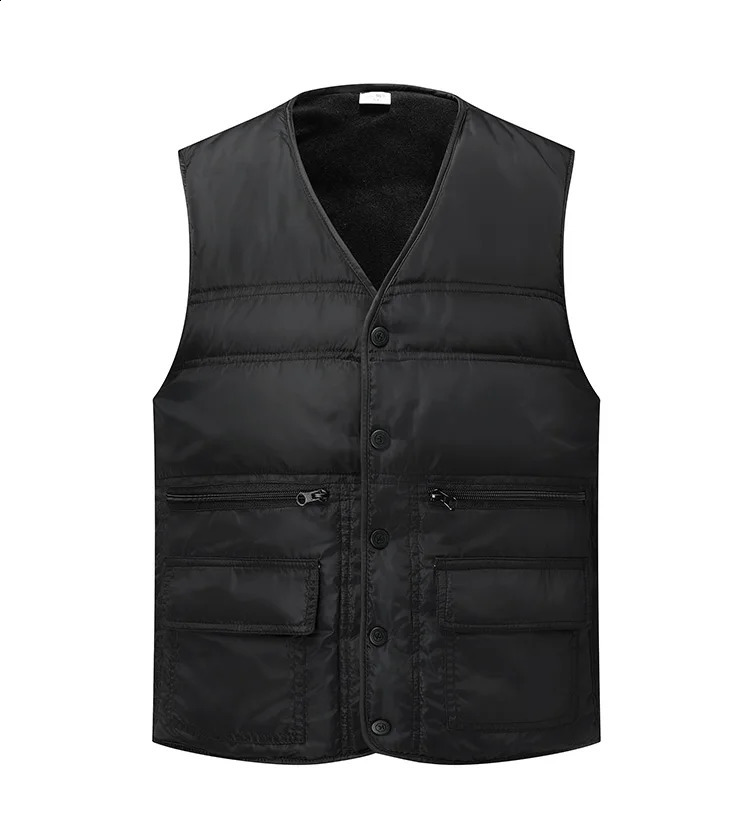 Autumn and Winter Mens Thick Velvet Vest Sleeveless VestComfortable Highquality Warm Casual JacketMens Jacket 251023