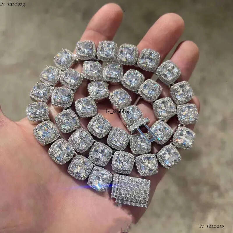 Lifeng Eent Cut Necklace Hand-set Craftsmanship10mm Rock Candy Tennis Chain d Vvs Moissanite Dia Chian