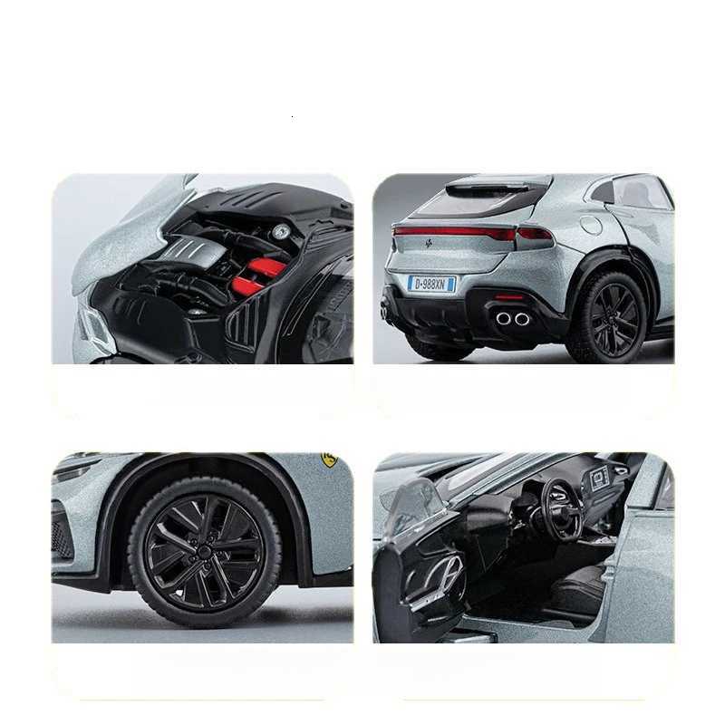 132 Purosangue FUV Simulation Alloy Luxury Car Model Static Decoration Sound Light Sports Car Kid Toy GiftT251023