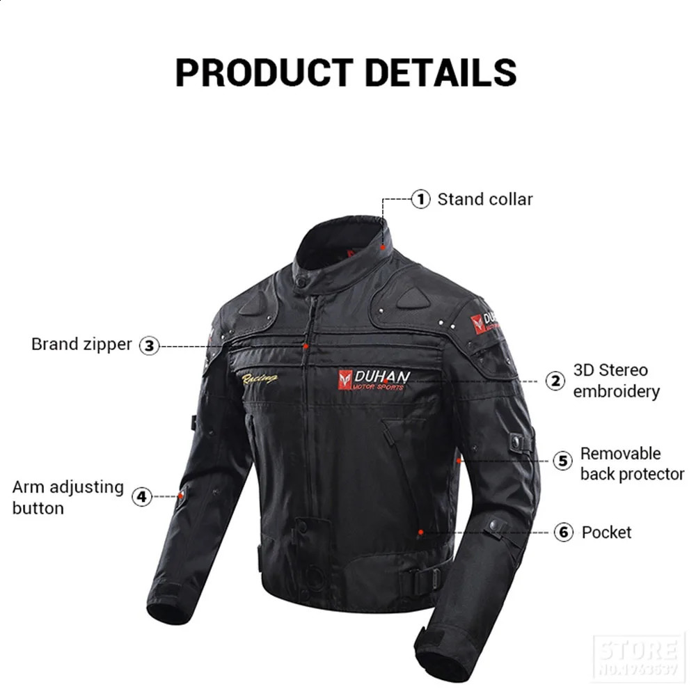 DUHAN Motorcycle Jacket Man Motocross Racing Pants Body Armor Moto Protection Clothing Set With able Linner 251023