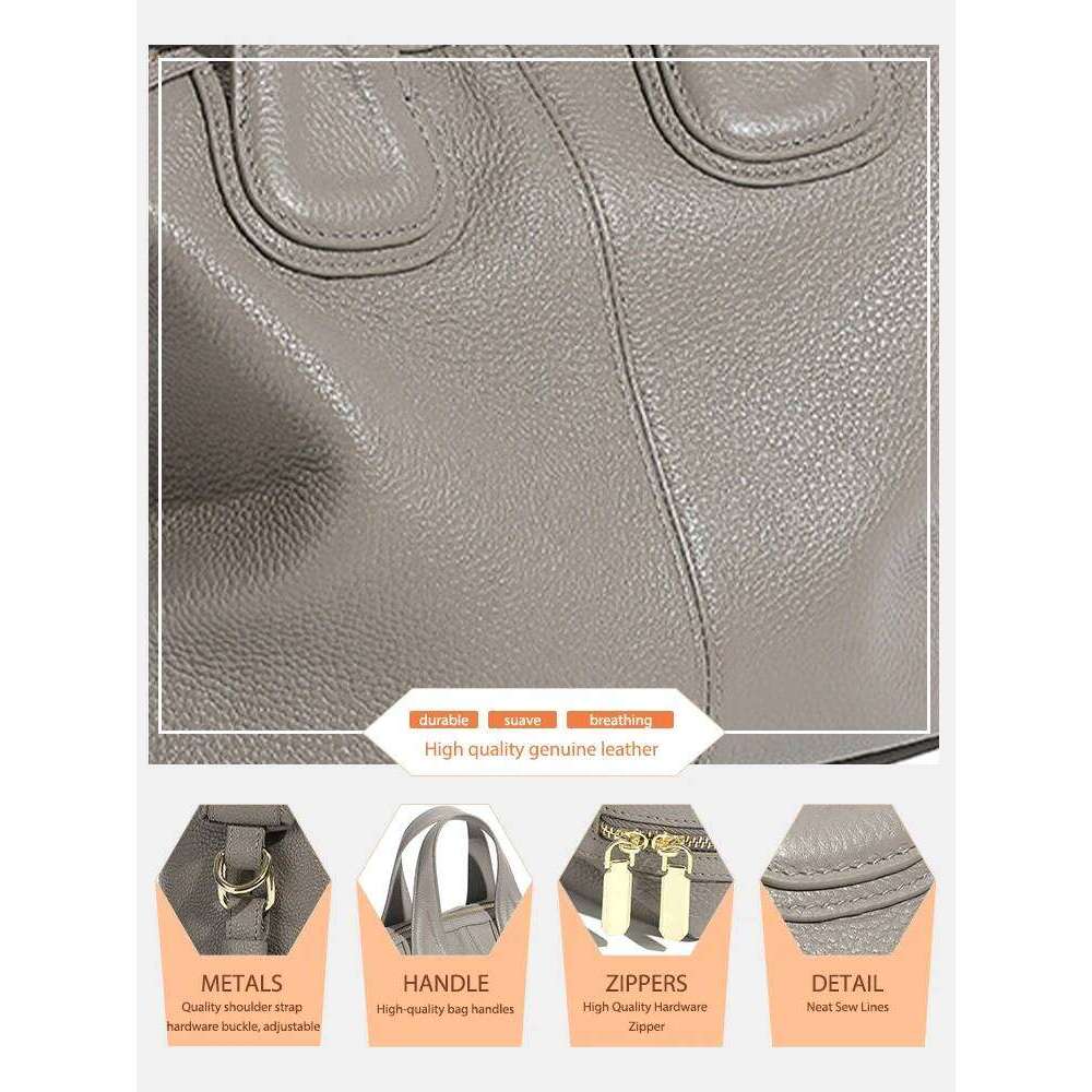 Zency 2 Straps Genuine Leather Top-handle For Women Vintage Boston Bag Shoulder Handbag Crossbody Large Capacity Bolsas 2025