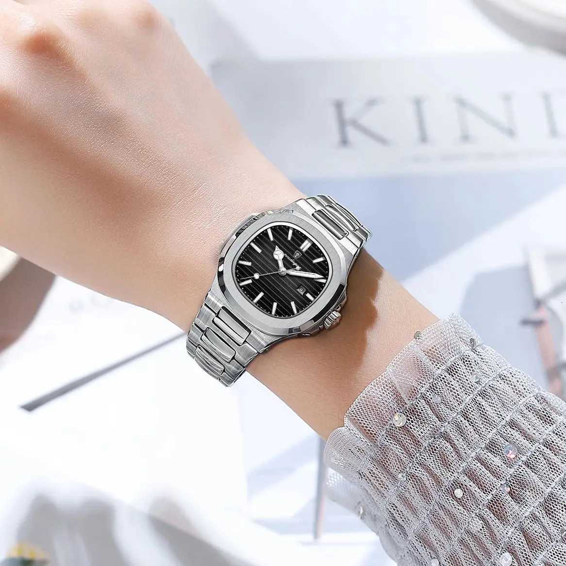 POEDAGAR Elegant Womens Quartz Watches Waterproof Luminous Date Ladies Wristwatch Stainless Steel Fashion Watch For Woman RelojL251023