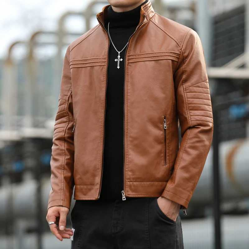 High Quality Vintage Style Leather Jacket Mens Cowhide Clothes Winter New Biker Fashion Jackets Men Leather Slim Coats men W251023