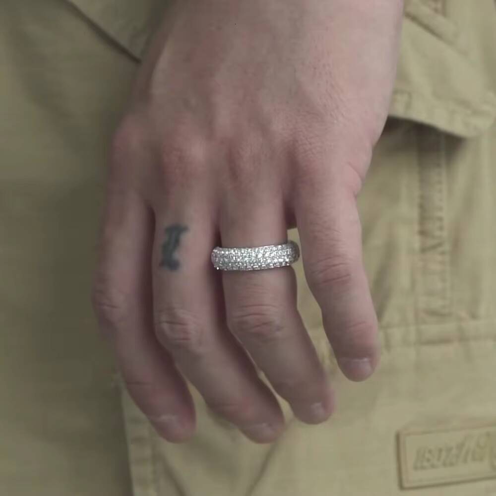 925 Sterling Silver 10K14K18K Gold Premium VVS D Custom Moissanite Iced Out Hip Hop Pinky Ring for Men With Certificate