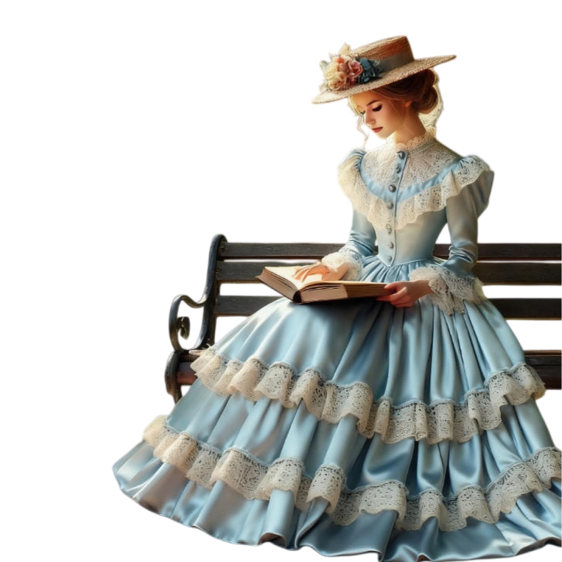 Vintage Victorian Prom Dresses Lace Ruffles Long Sleeves Princess Evening Gown Floor Length Customized Satin Party Formal Dress