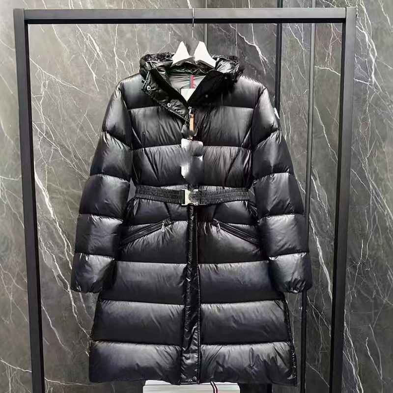 Monclcecer jacket women winter jacket bellevue long designer jacket brand embroidered badge puffer winter keep warm belted womens monclcecr jacke