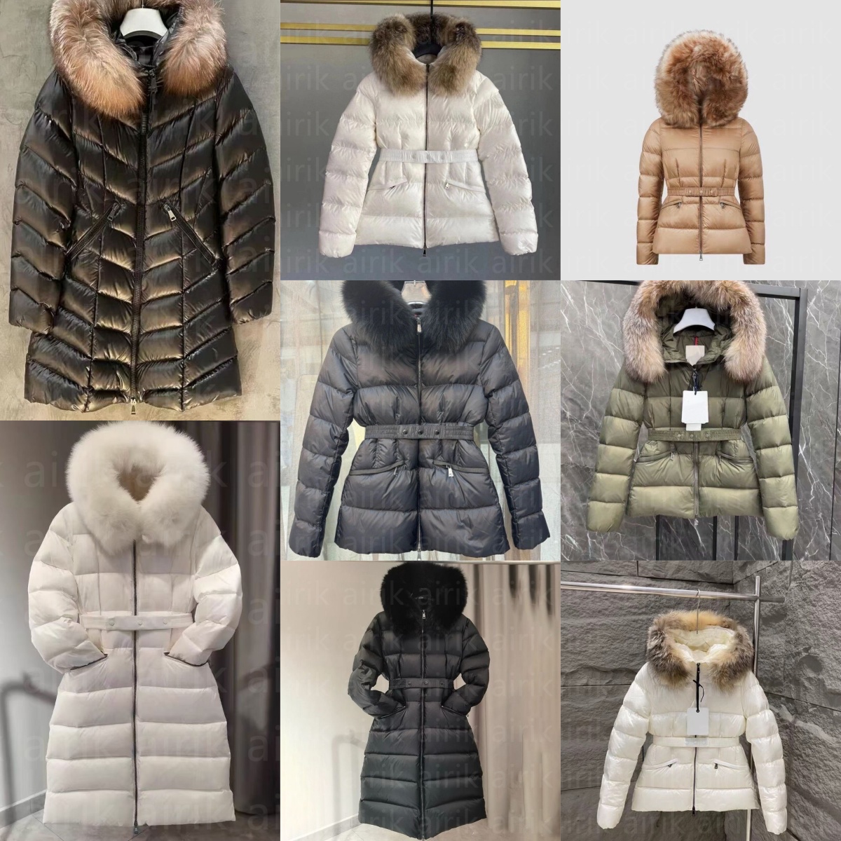 Women Down Jacket Designer Women Winter Jacket Natural Fur Collar Long Coat Premium Puffer Jackets Waist Retraction Coat Female Designer Coats Outerwear Jacket