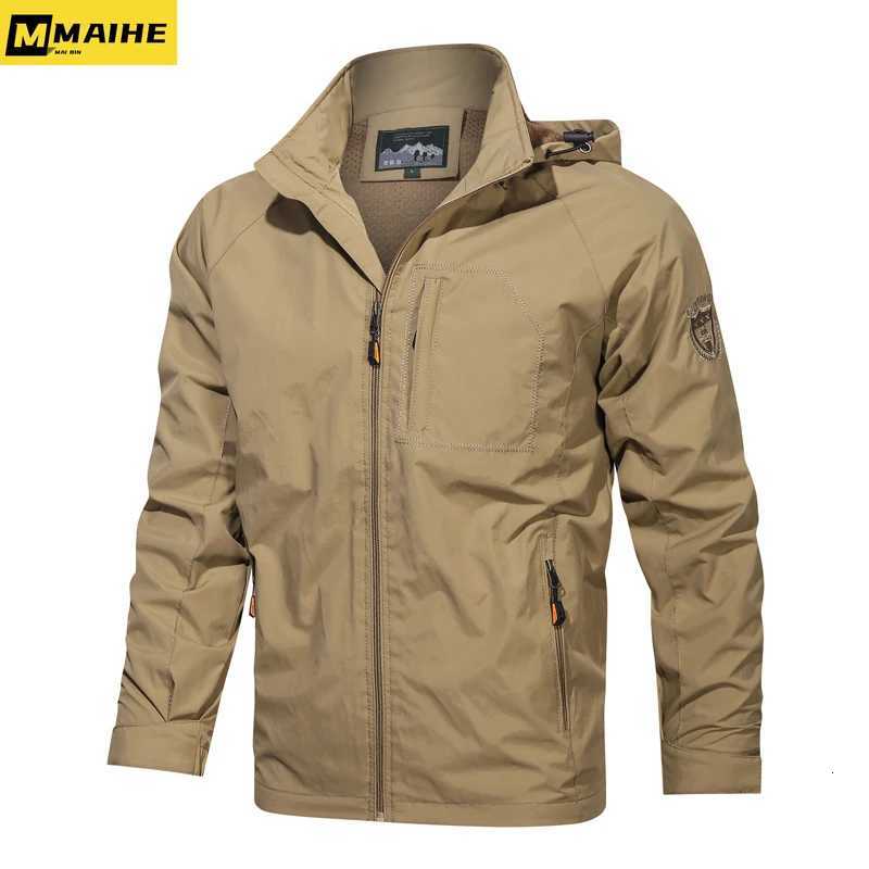 Camping Hiking Jacket Men Spring Autumn Outdoor Sports Breathable Coats Climbing Trekking Windbreaker Travel Waterproof Jacket W251023