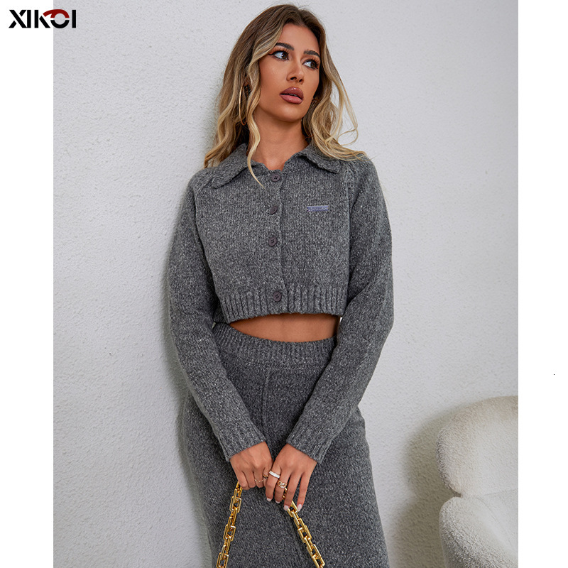 Autumn/Winter Designer Knitted Suit Skirt Women's Autumn New Style Slim fit High end Gentle Temperament Fashion Casual Sweater Two Piece Set
