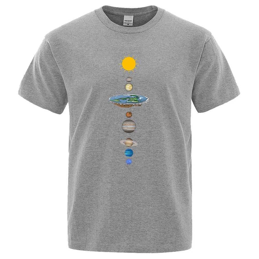 Cosmic Solar System Planetary Print Short Sleeve 100 Cotton Mens Street Casual Loose Clothing Tshirt Mens Spring SummerXJ251023
