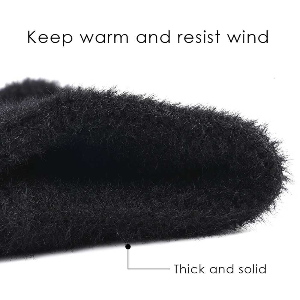 Cat Ears Knitted Beanie Hat Fluffy Faux Fur Winter Hat for Women Cute Animal Ear Cap Winter Warm Ear ProtectionXJ251023