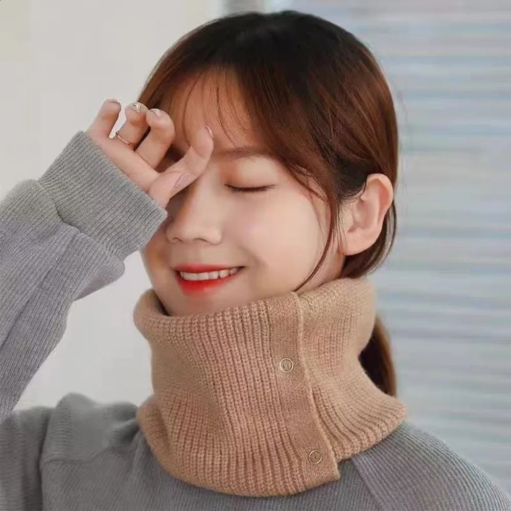 Windproof Neck Warmer Coldproof Versatile Knitted Scarf Warm Solid Color Neckerchief Gift 251020