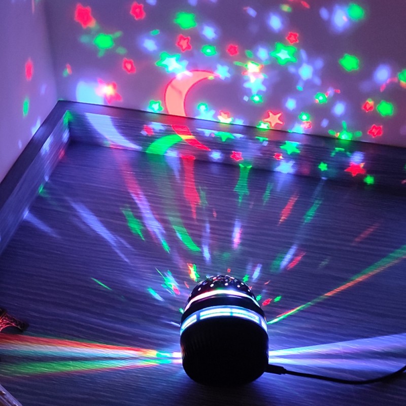USB Powered Rotating Starry Sky Projector, ABS Colorful LED Party Atmosphere Lamp for Disco & Home Decor--Starry Sky stage lights