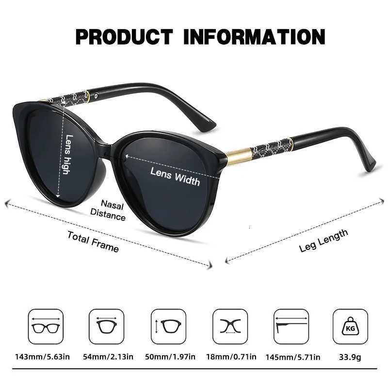 JUNCTURE Polarized Women Sunglasses Fashion Cat Eye Sun Glasses Black Lady Glasses Party Holiday Gifts Sunglasses for WomenW251023
