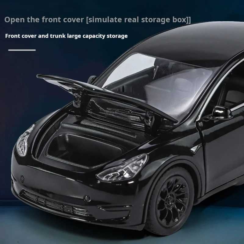 132 Model Y for Tesla Diecast Alloy Toys Models Car Simulation Sound And Light Pull Back Function Collection Boys Toy GiftsT251023