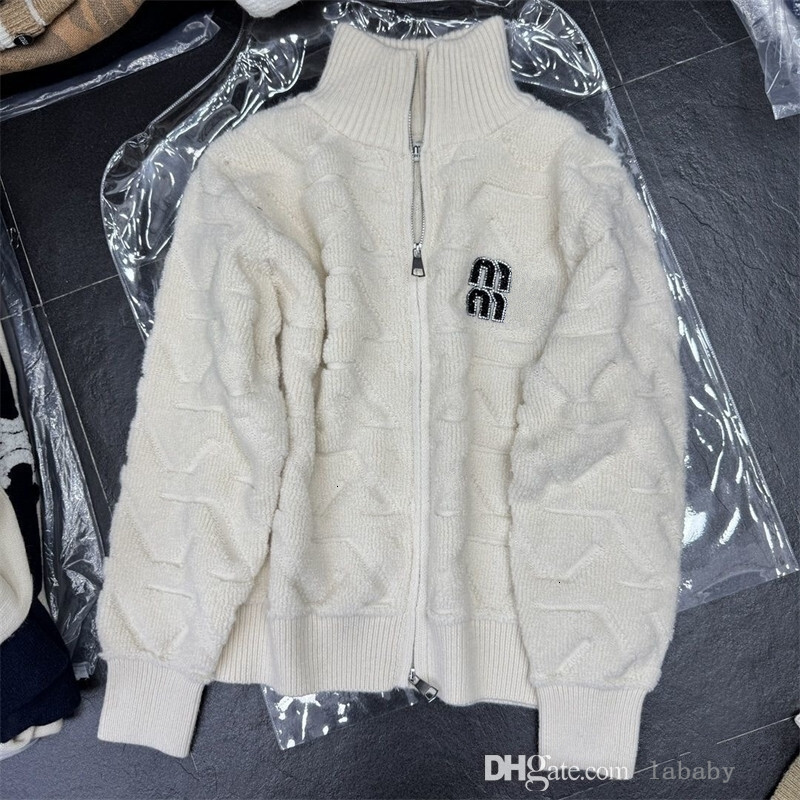 Knitted Designer Sweater Women Zipper Cardigan Embroidered Slim Fit Long Sleeve Knit Sweaters Womens Jacket Coat