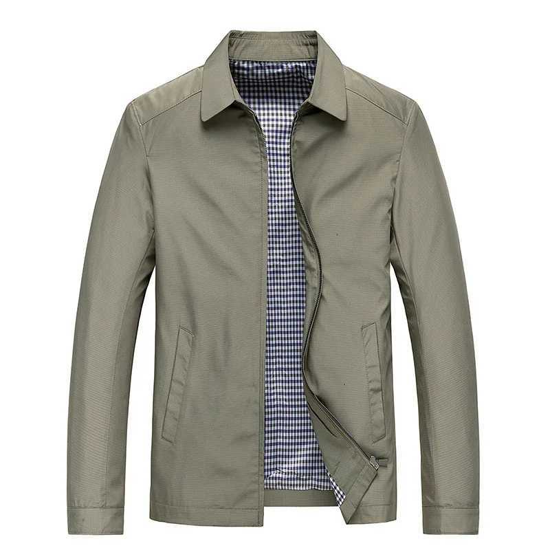 Autumn Mens Jacket Casual Fashion Middleaged And Elderly Solid Color Lapel Coat Loose And Breathable Business Mens Clothing W251023