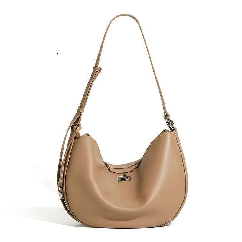 Fashion Designer Genuine Leather Saddle Women's Shoulder Bag High-End Simple Lock Half Moon Women Underarm Handbag Dropshipping Mdng251023
