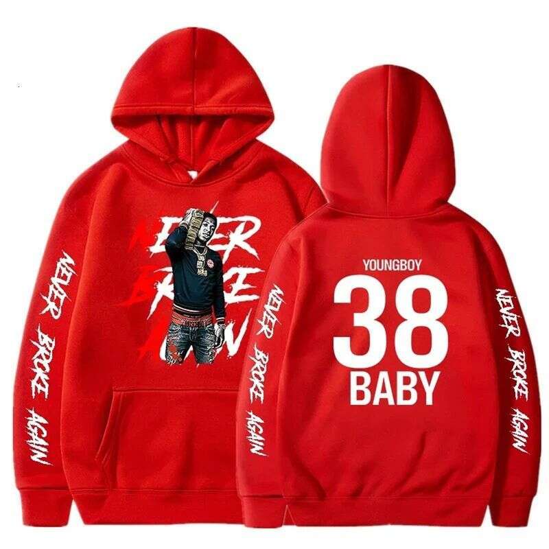 Hoodie fashionable YoungBoy pattern print autumn and winter men's long sleeved jacket European size