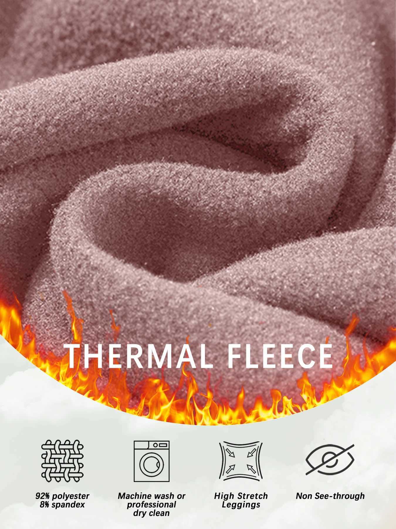 Womens Thermal Fleece Lined High Waisted with pockets Leggings Workout Winter Warm Thick Tights Soft Yoga Running PantsT251023