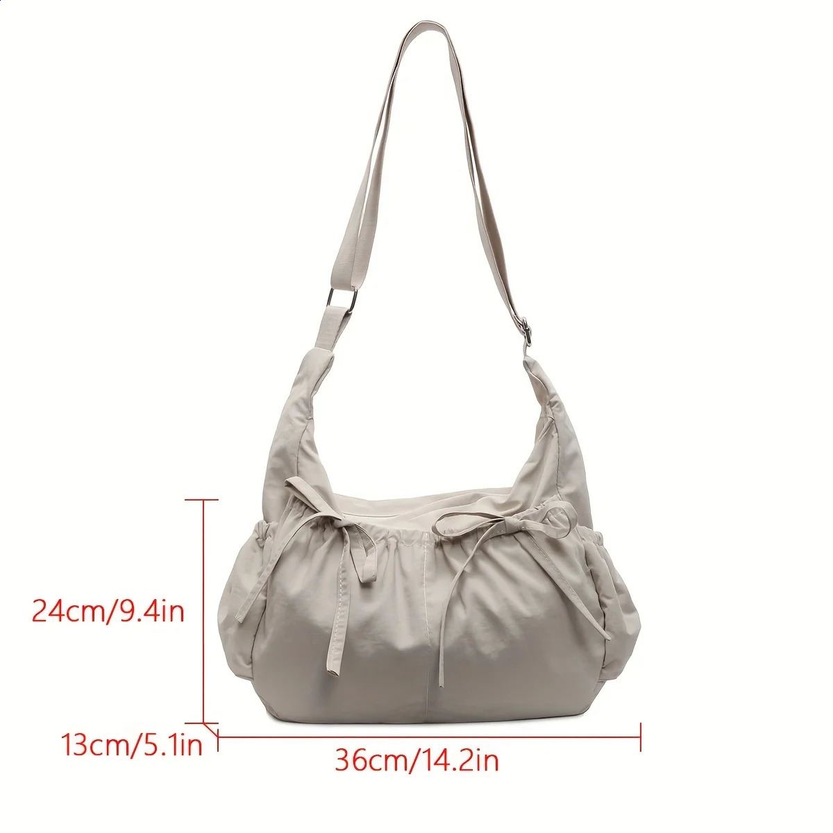 Large Capacity Womens Shoulder Bags Lightweight Nylon Pleated Crossbody Bag Multiple Pockets Hobo For Women Commuting 251014