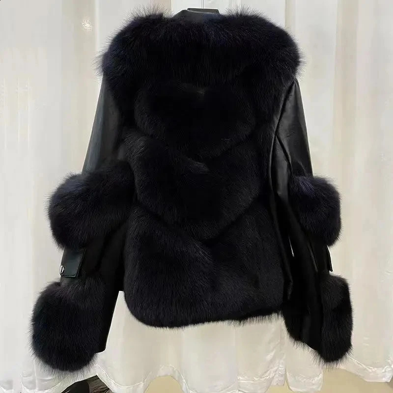 2025 Winter Fashion Fur Short Young Coat Temperament Motorcycle style fur Coats Warm Female Parkas 251018