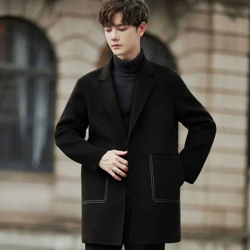 Mens Jackets Wool Blends Winter Sales of Male Coats Solid Color New in Y2k Trendy Fast Delvery High Quality Aesthetic Casual W251023