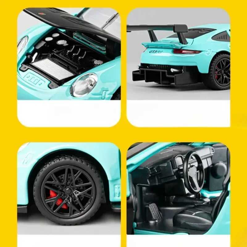 Diecast Miniature Voiture 132 Scale 911 GT3RS Sport Car Model Toy Vehicle Children Boy Birthday Gift Home Decor Car ToyT251023