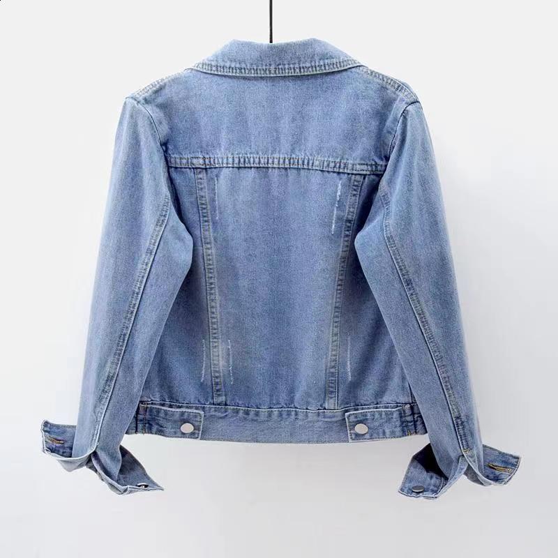 Women's Jackets Women jeans Jacket feminine Spring Autumn Sequin Floral Embroidery Denim Jackets Coat Female Short Long Sleeve Outerwear femme 23