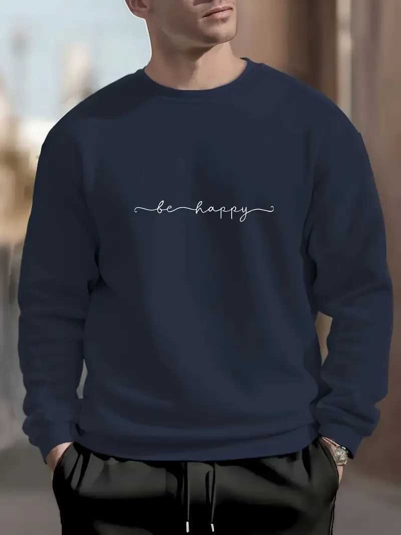 The new mens roundneck hoodie for Spring and Autumn 2025 features street fashion with soft 3D line pattern printsT251023